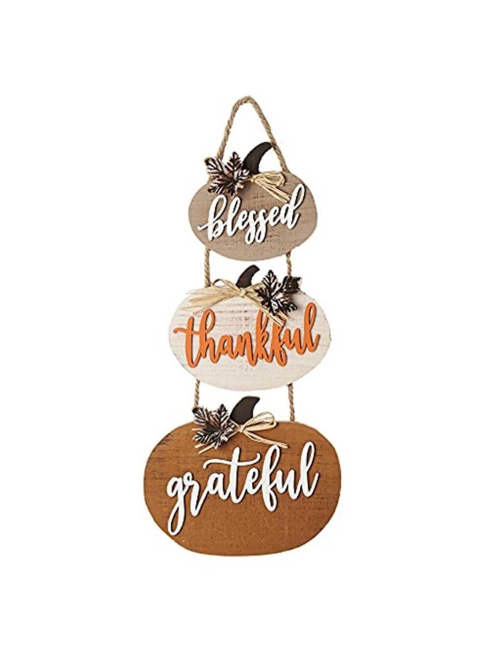 Fall Decorations for Home Pumpkin Wall Signs Wooden Blessed Thankful Decor